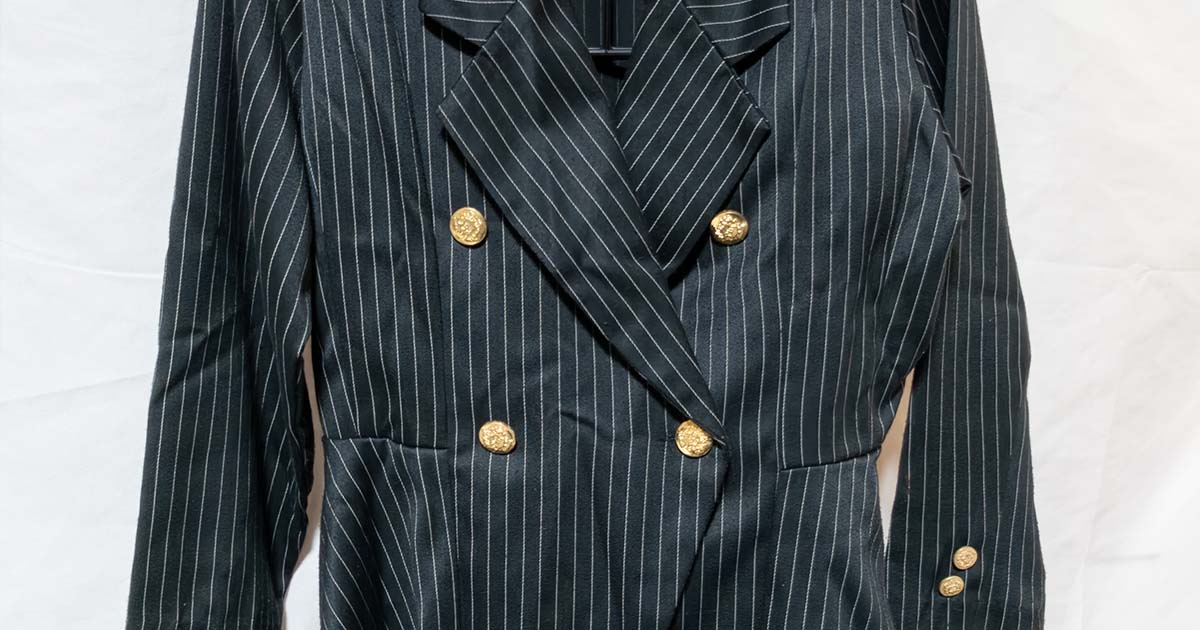 構築が際立つWブレストの佇まい｜CHO COR 70〜80年代モード調 ピンストライプスーツ（非着用・コレクション記録）