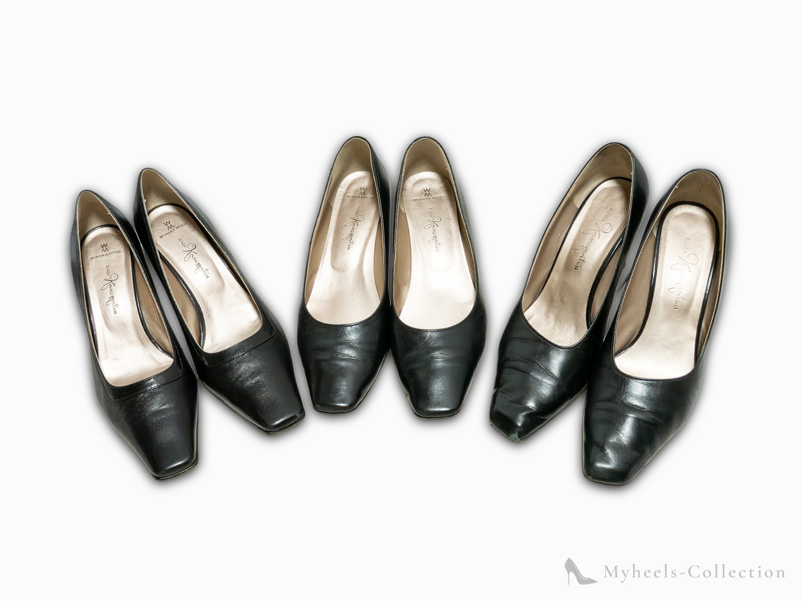 銀座かねまつ 黒パンプス（7cm / 5cm / 8cm）